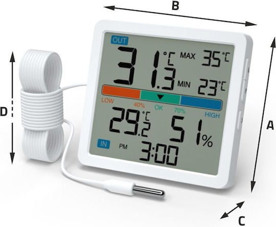 Manta Digital Thermometer & Hygrometer for Indoor & Outdoor Use
