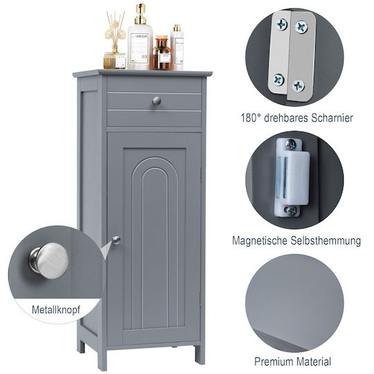 Costway Bathroom Cabinet L35xW30xH87cm Gray