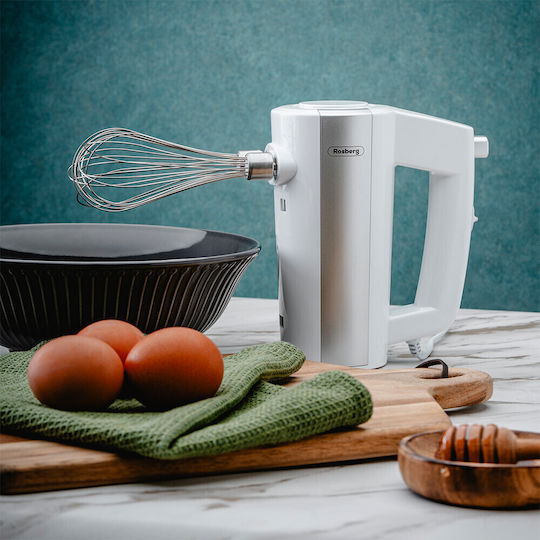 Rosberg R51110K Hand Mixer 300W White
