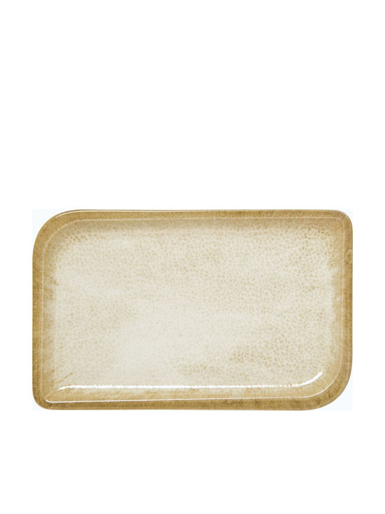 By Bone Ambience Serving Platter Rectangular made of Porcelain Yellow 36.5x16.5cm