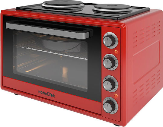 NobeLTek Cuptor electric 60lt cu 2 arzatoare si aer Roșu