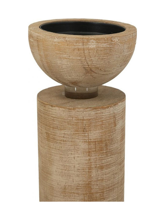 Artekko Κηροπήγιο Ξύλινο σε Καφέ Χρώμα 7.6x35.5x7.6εκ.