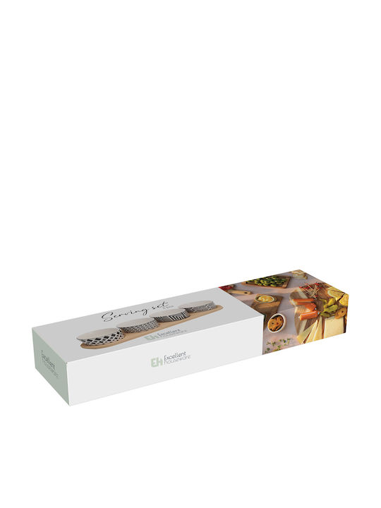 Zaros Ceramic Dessert Tower Stand 4 Slots with Base Multicolour Diameter 39xHeight 5.4cm Length 38xWidth 38xHeight 5.4cm 4 Pieces