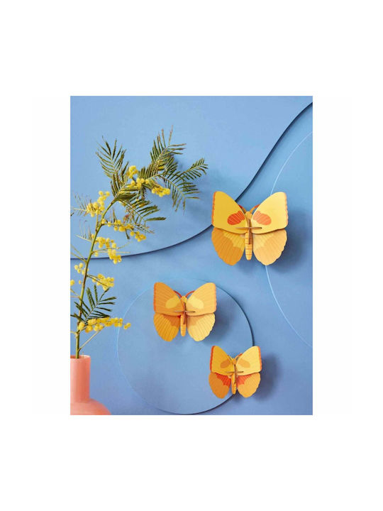 Studio Roof Διακοσμητικό Τοίχου Yellow Butterflies Σετ 3τμχ Ttm197
