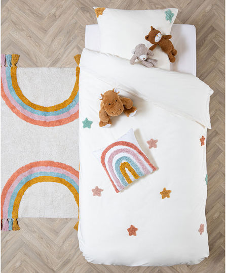 Atmosphera Set Kinderbettbezug Einzel mit Kissenbezug Weiß 140x200cm