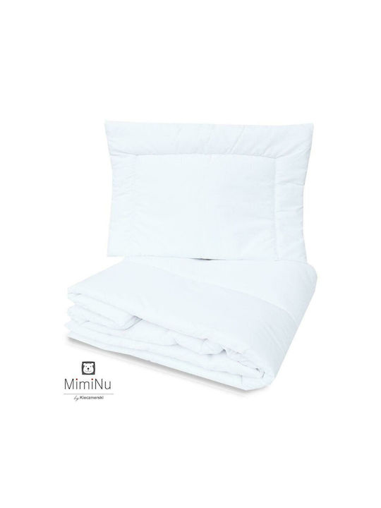 MimiNu Set Husă De Pătură Pentru Pătuț Alb 100x135cm