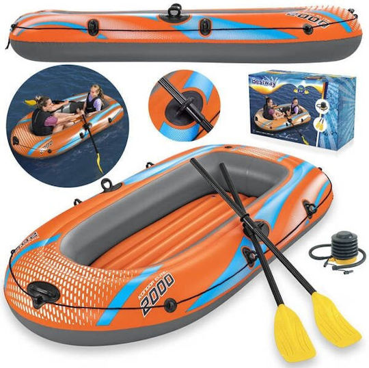 Bestway Inflatable Boat for 1 Person Orange with Oars & Pump 196x106cm