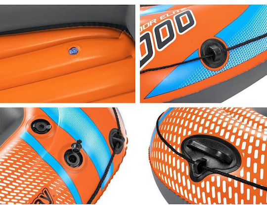 Bestway Inflatable Boat for 1 Person Orange with Oars & Pump 196x106cm