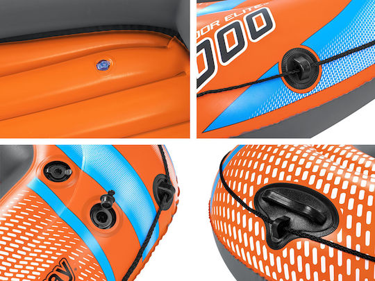 Bestway Inflatable Boat for 1 Person Orange with Oars & Pump 196x106cm