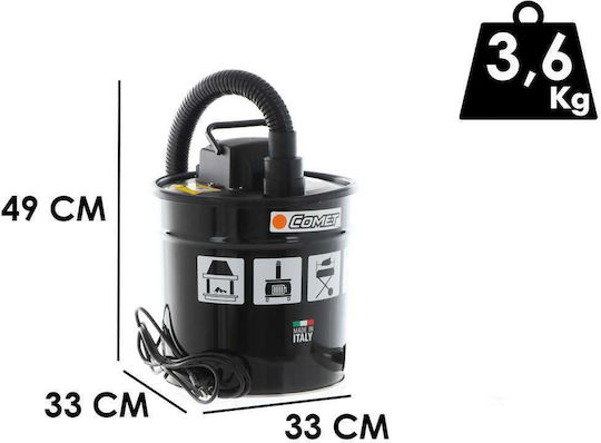 Comet CA 18 S Ash Vacuum 1000W with 18lt Waste Container
