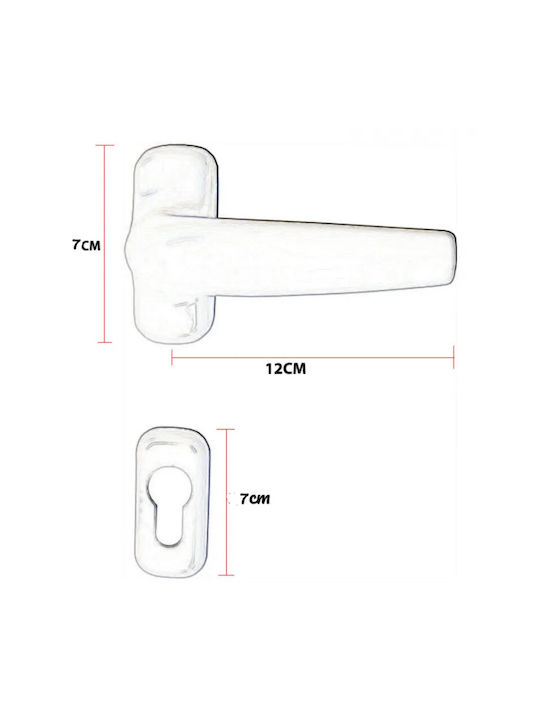 Import Hellas Espag Window Handles on Rosette White 0037-0063