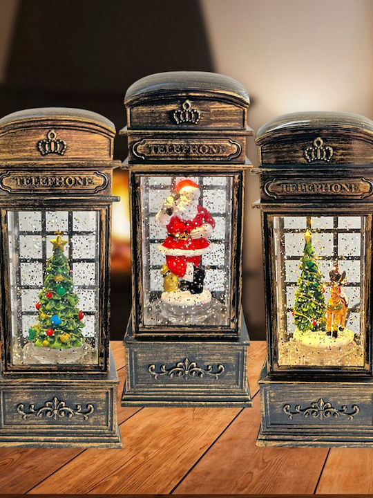 Christmas Decorative Lighted Telephone Booth 3pcs
