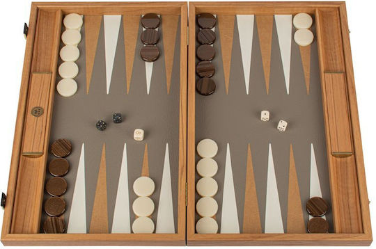 Manopoulos Leatherette Backgammon Wooden Case with Pawns 60x60cm BDE1OST