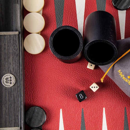 Manopoulos Crocodile Handmade Backgammon Case with Pawns 48x48cm