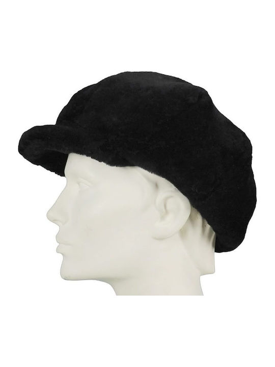 Women's Furry Beret Black