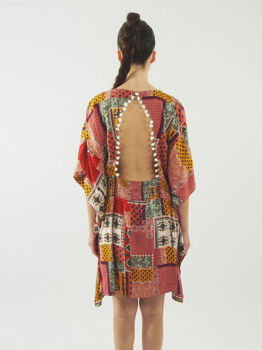 19V69 Caftan De Plajă Pentru Femei Multicolor