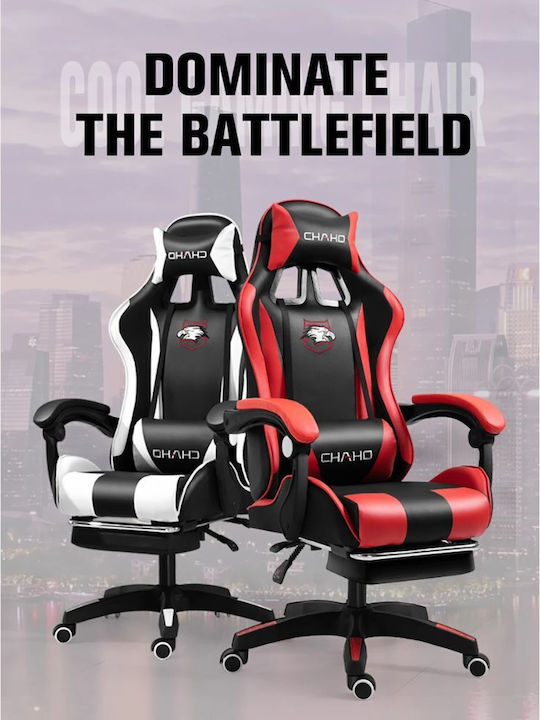 DreamHouse YT089 Καρέκλα Gaming Δερματίνης με RGB Φωτισμό Μαύρο-Κόκκινο
