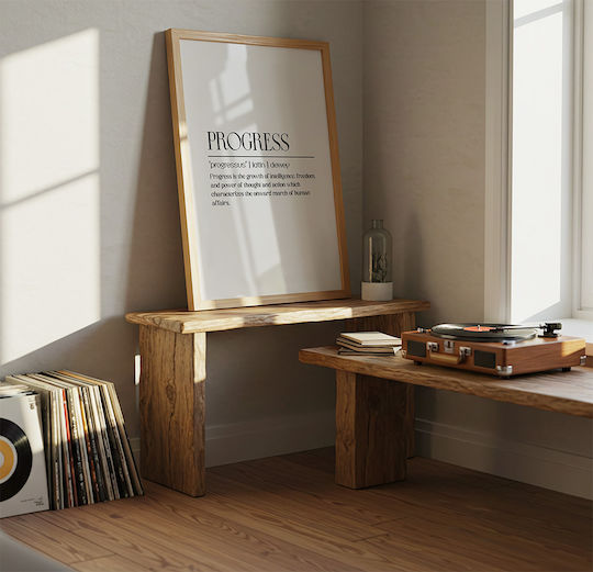 Quote Poster Persistence John Dewey Pq163 21cm X 30cm Κορνίζα Φυσικό Ξύλου Μπεζ
