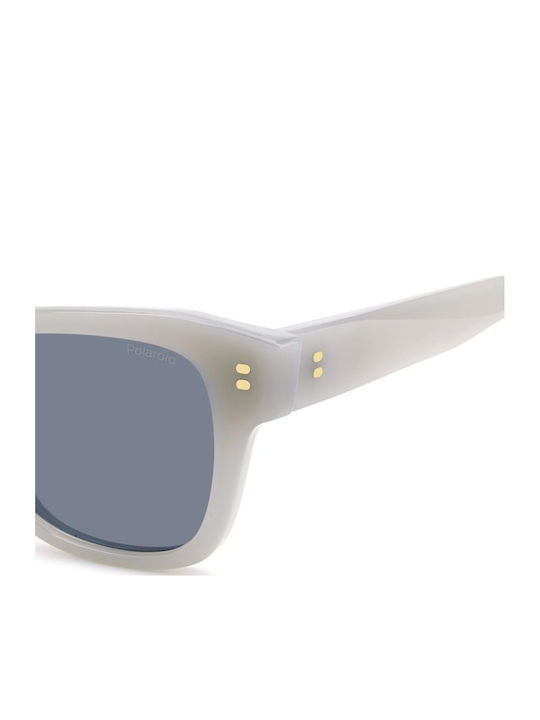 Polaroid Unisex Sunglasses with White Frame and Blue Lens PLD6251/S/X VK6/C3