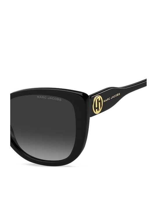 Marc Jacobs Women's Sunglasses with Black Horn-Rimmed Frame and Grey Gradient Lenses MARC 815/S 8079O