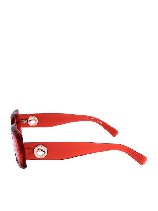 Longchamp Women's Sunglasses with Red Plastic Frame and Red Lens LO716S 842