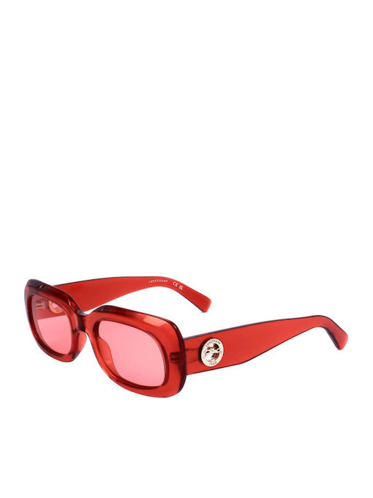 Longchamp Women's Sunglasses with Red Plastic Frame and Red Lens LO716S 842