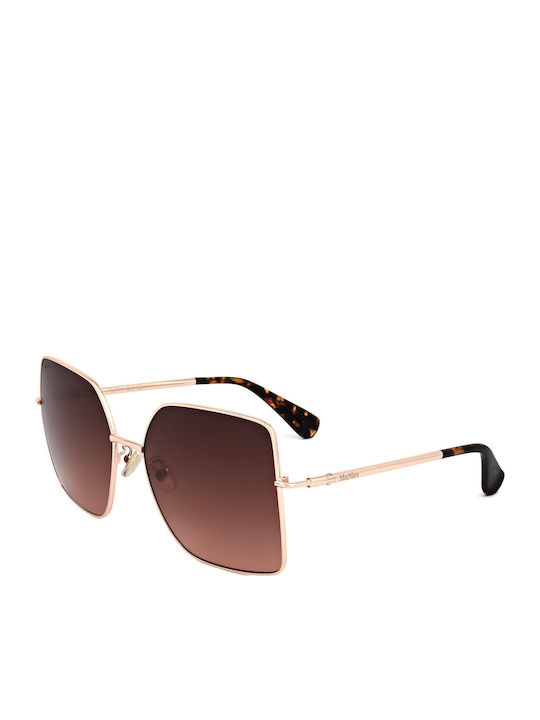 Max Mara Women's Sunglasses with Rose Gold Metal Frame and Pink Lens MM 0062-H 50F