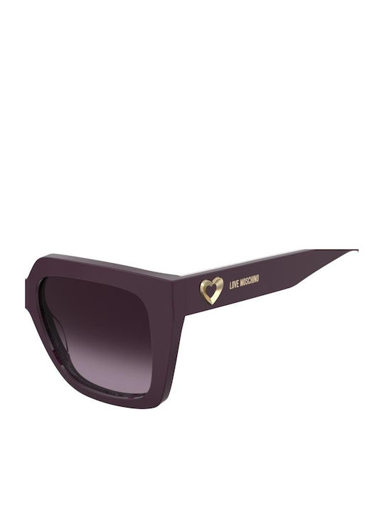Moschino Unisex Sunglasses With Purple Horn-Rimmed Frame And Purple Lens MOL099/S BPK/DG