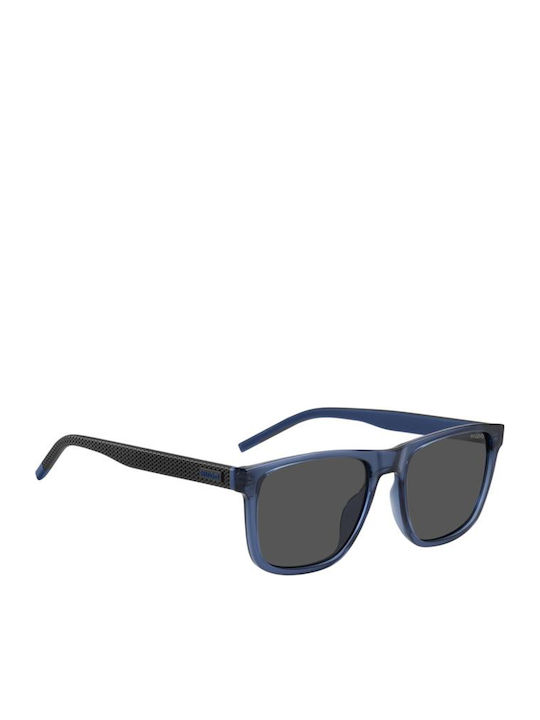 Boss Unisex Sunglasses with Blue Horn-Rimmed Frame and Blue Lens HG 1391 G
