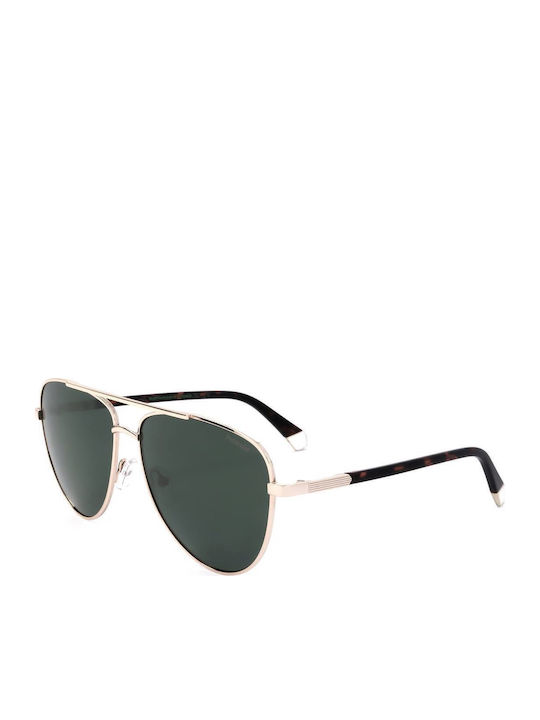 Polaroid Men's Sunglasses with Gold Metal Frame and Green Polarized Lens PLD4126/S J5G/UC