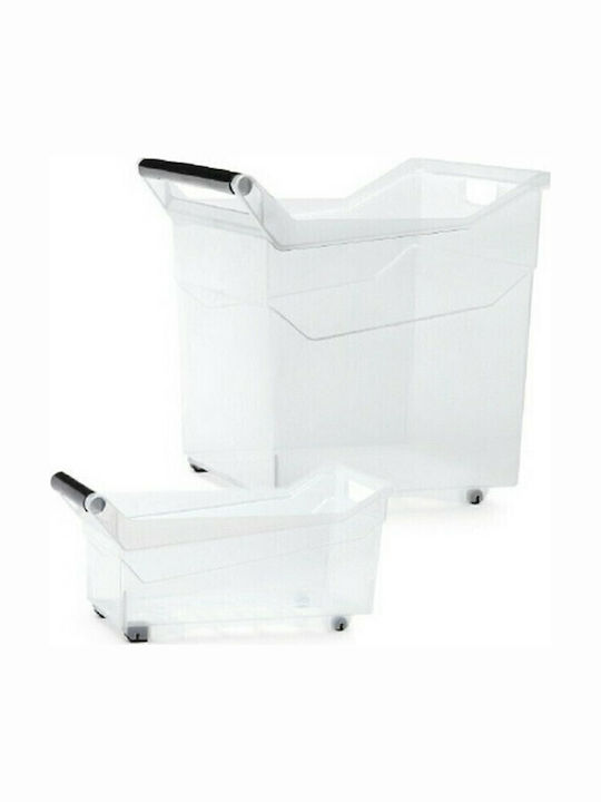 Prosperplast Kunststoff Aufbewahrungsbox mit Rollen Transparent 48x17.7x25.6cm 1Stück