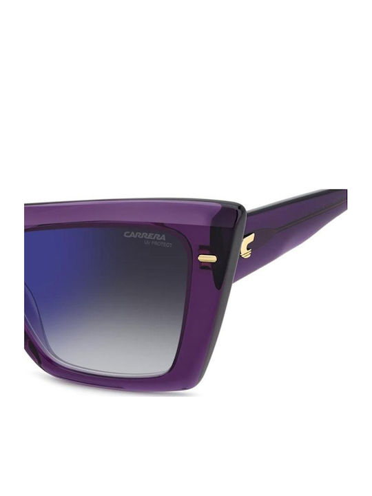 Carrera Women's Sunglasses with Purple Horn-Rimmed Frame and Grey Gradient Lenses 3046/S B3V/KM