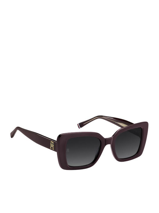 Tommy Hilfiger Unisex Sunglasses with Red Horn-Rimmed Frame