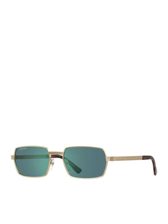 Dsquared2 Unisex Γυαλιά Ηλίου με Χρυσό Μεταλλικό Σκελετό και Πράσινο Φακό D2 0192/S 000/MT