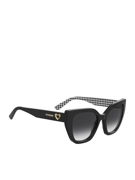 Moschino Unisex Sunglasses with Black Horn-Rimmed Frame and Black Lens MOL098/S 7RM/9O