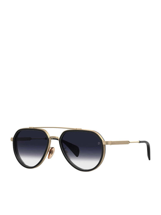 David Beckham Unisex Sunglasses with Gold Metallic Frame and Gold Lens DB 1226 G S RHL 84