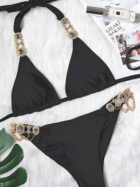 Set Bikini Dreieck & Brasilien Schwarz
