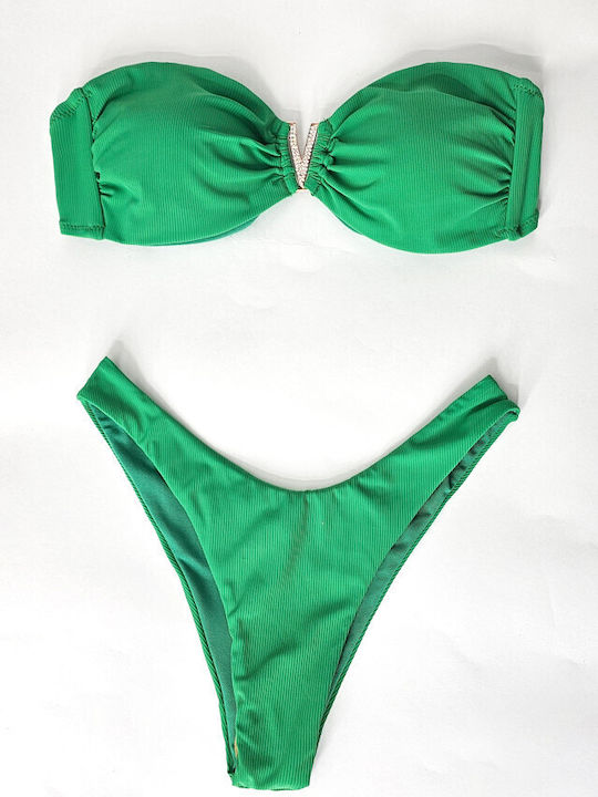 Set Bikini με Ελαφριά Ενίσχυση Green