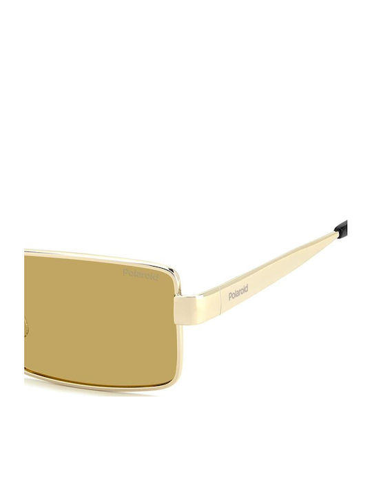Polaroid Unisex Sunglasses with Gold Metallic Frame and Gold Lens PLD6255/S/X LPE/MU