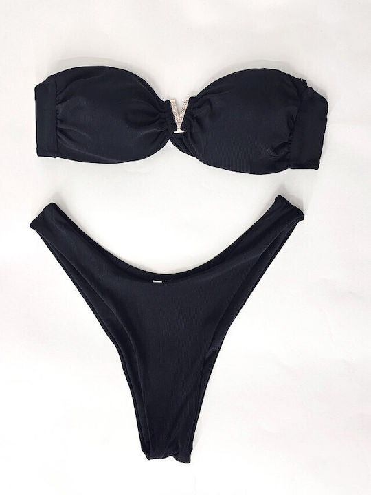Set Bikini με Ελαφριά Ενίσχυση Black