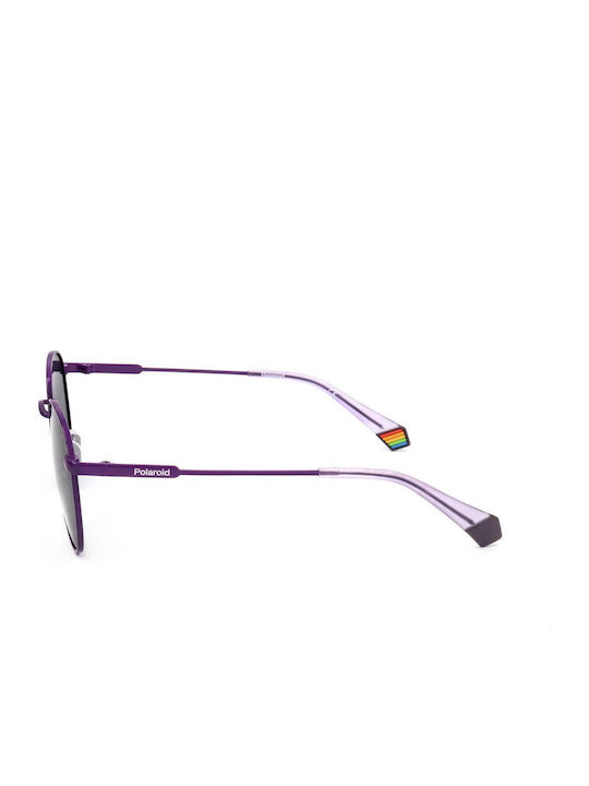 Polaroid Women's Sunglasses with Purple Metal Frame and Gray Polarized Lens PLD6171/S B3V/M9