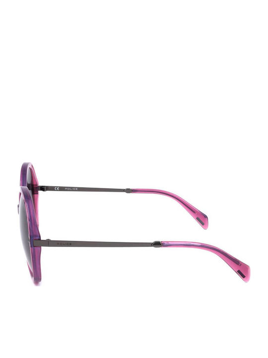 Police Women's Sunglasses with Pink Frame and Gray Gradient Lens SPLD36 07UZ