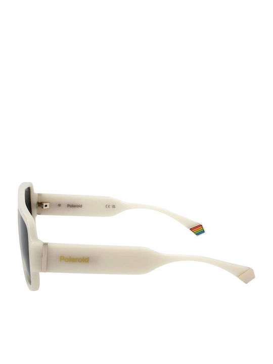 Polaroid Unisex Γυαλιά Ηλίου με Λευκό Κοκκάλινο Σκελετό και Γκρι Polarized Φακό PLD6209/S/X VK6/M9