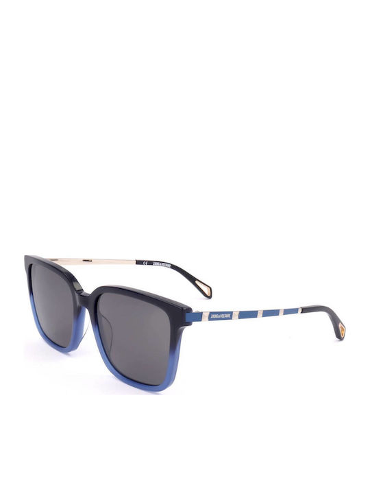 Zadig & Voltaire Unisex Sunglasses with Black Frame and Gray Lens
