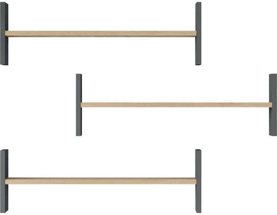 Raft Mento Stejar Cu Antracit 75.6x14.5x23.6cm