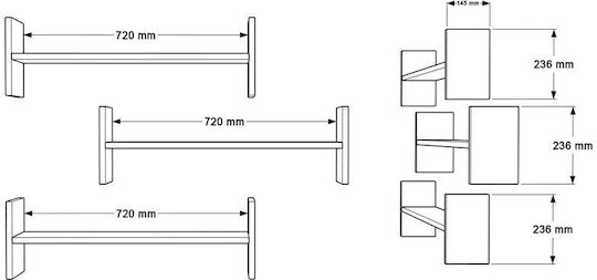 Ράφι Mento Λευκό Με Oak 75.6x14.5x23.6εκ.