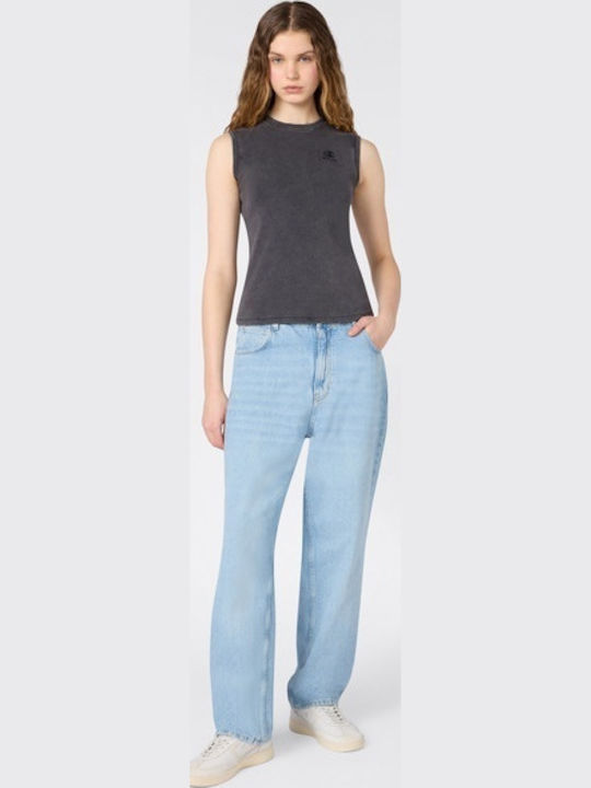 Women's Sleeveless Blouse Charcoal Gray