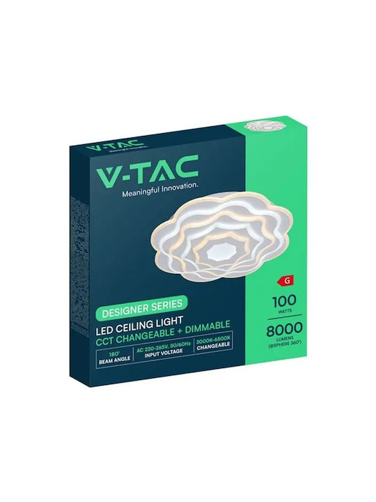 V-TAC Plafonieră de Tavan 51 cm cu LED Integrat și Telecomandă