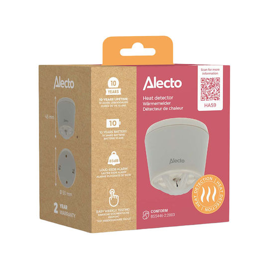 Alecto Heat Detector Home Garage Warehouse 85 Db Alarm White