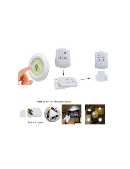 Set 3 Led Lamps 3w Cob Remote Control